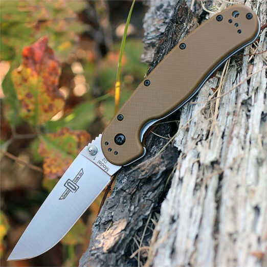 Ontario Knife Co. RAT I Linerlock D2 Steel, Satin Finish, Coyote Brown - ON8867CB