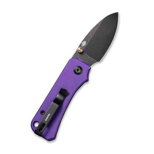 CIVIVI Baby Banter Thumb Stud Knife Knife C19068S-4, 2.34″ Black Stonewashed Nitro-V Blade with Purple G10 Handle